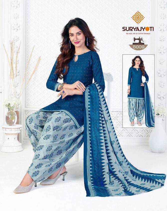 Suryajyoti Trendy Patiyala 5 Casual Daily Wear Cotton Printed Dress Materail Collection